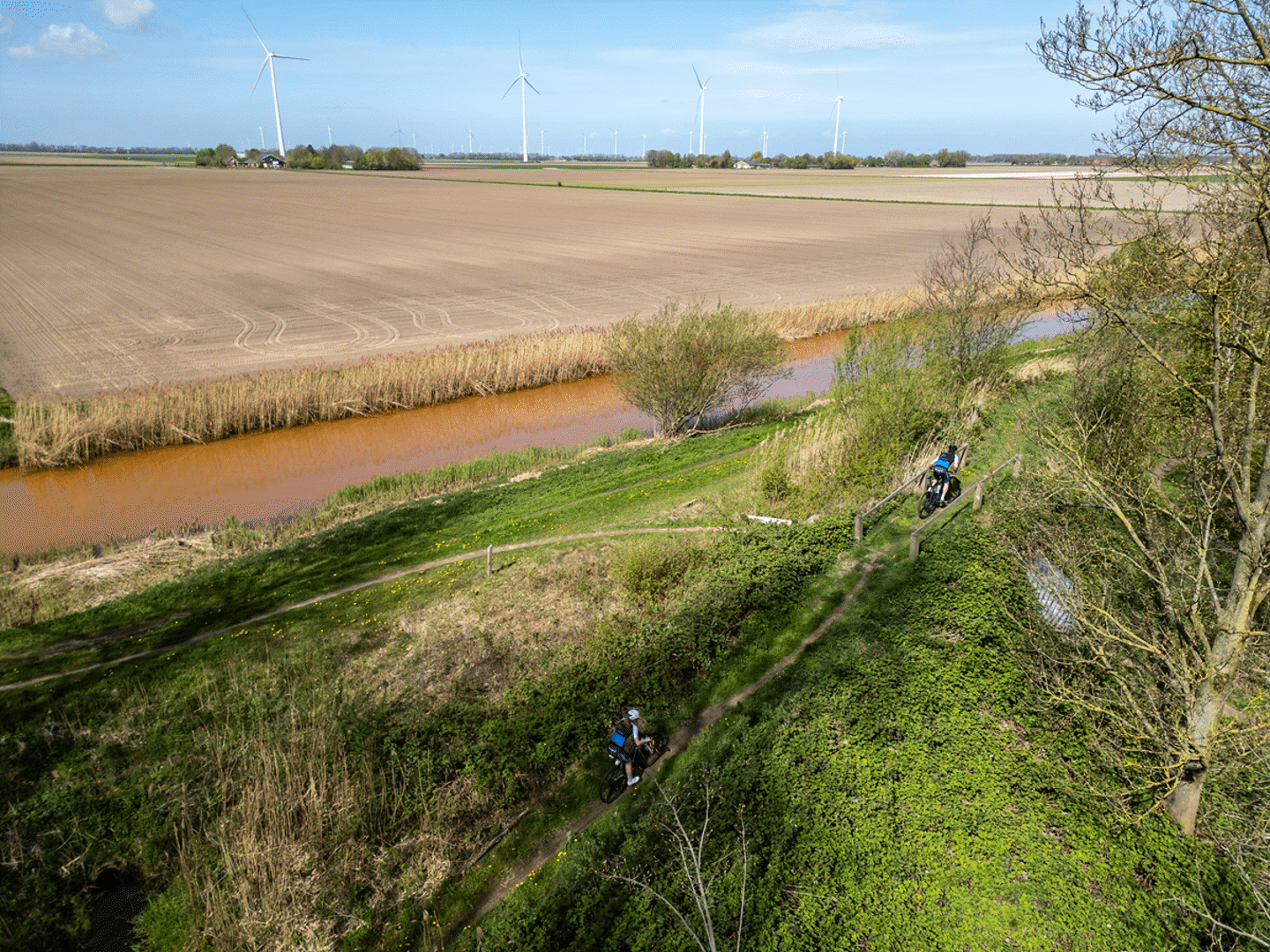 MTBroute Dronten - Biken op een zandbank