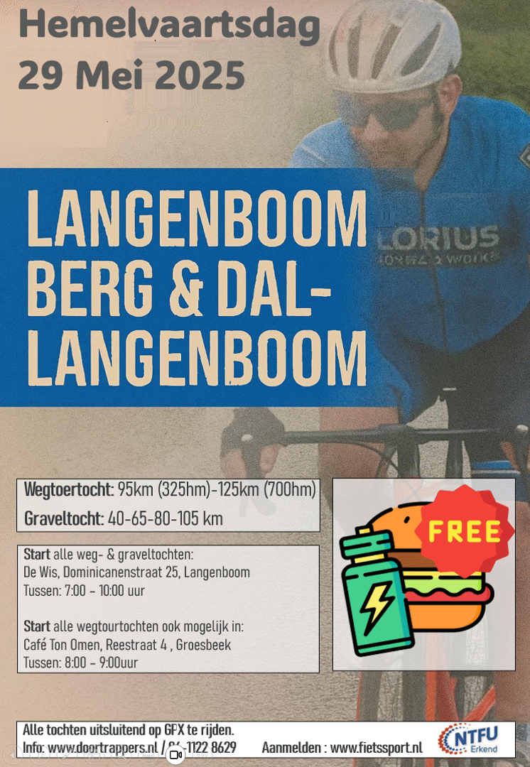 L.B.L. tocht NTFU leden € 2,- korting